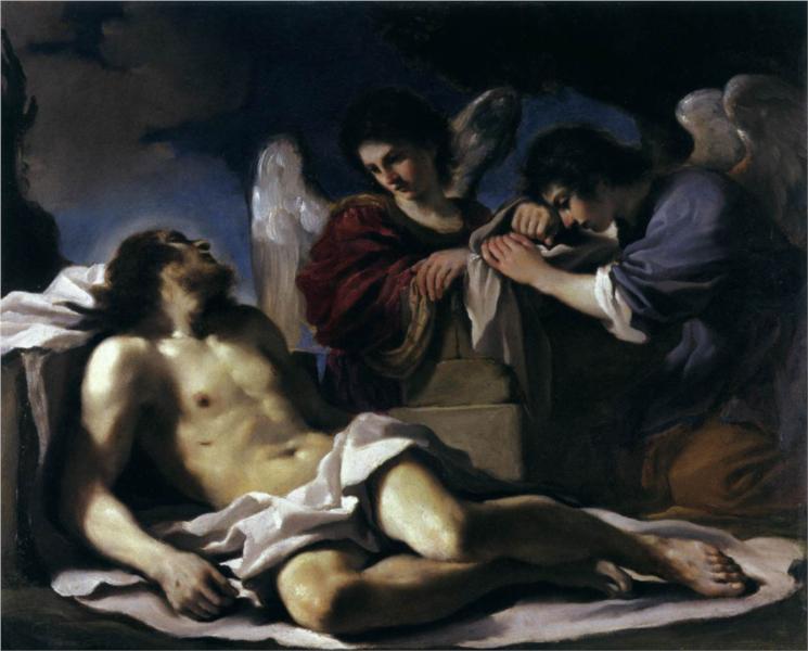 The Dead Christ Mourned by Two Angels, 1618 - Гверчино