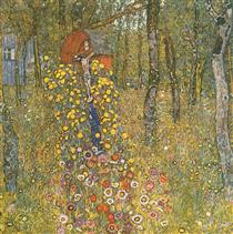 Jardin de campagne avec Croix - Gustav Klimt