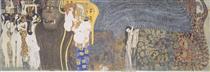 The Beethoven Frieze: The Hostile Powers. Far Wall - Gustav Klimt