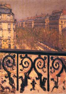 A Balcony in Paris - 古斯塔夫·卡耶博特