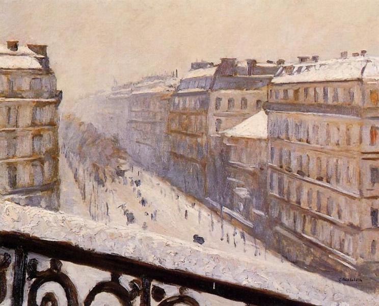 Boulevard Haussmann in the Snow, c.1879 - c.1881 - Gustave Caillebotte