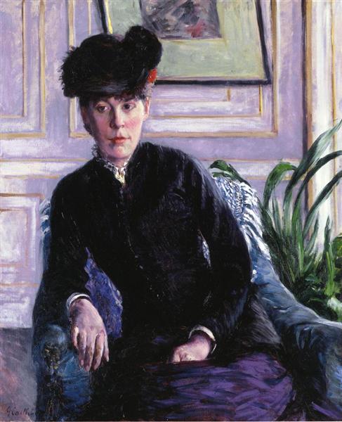 Portrait of a Young Woman in an Interior, c.1877 - Gustave Caillebotte