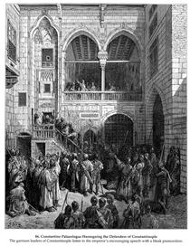 Constantino Paleólogo Discursando aos Defensores de Constantinopla - Gustave Doré