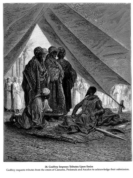 Godofredo Impõe Tributos sobre os Cruzados - Gustave Doré