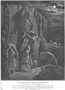 Jabes-Gileade Recupera os Corpos de Saul e seus Filhos - Gustave Doré