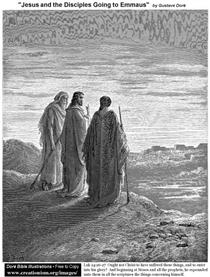 Jesus And The Disciples Going To Emmaus - Gustave Doré
