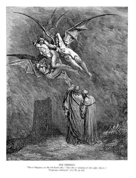 As Erínias - Gustave Doré