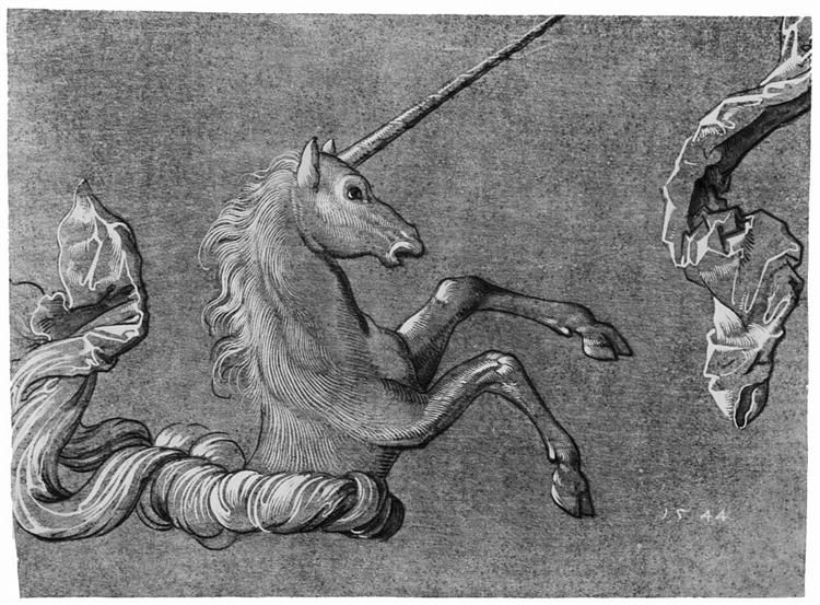 A study of Unicorn, 1544 - Hans Baldung