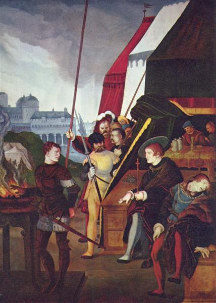 Гай Муций Сцевола перед царем Порсеном, 1531 - Ханс Бальдунг