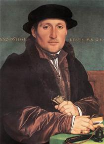 Unknown Young Man at his Office Desk - Hans Holbein, o Jovem