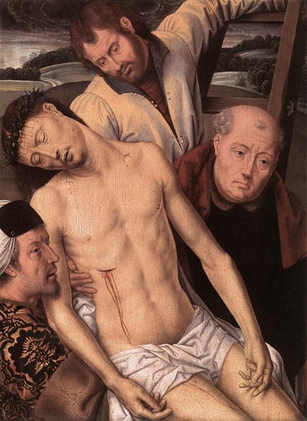 Deposition (left wing of a diptych), 1490 - Hans Memling