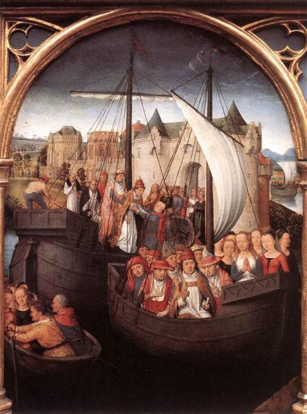 The Departure of Saint Ursula from Basle, panel from The Reliquary of St. Ursula, 1489 - Hans Memling
