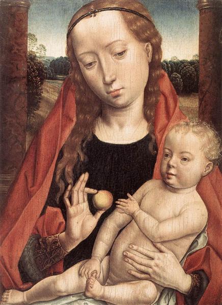 Virgin with the Child Reaching for his Toe, 1490 - 漢斯·梅姆林