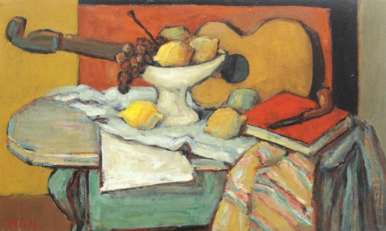 Still Life With Guitar and Fruit, 1972 - Генрі Катарджі