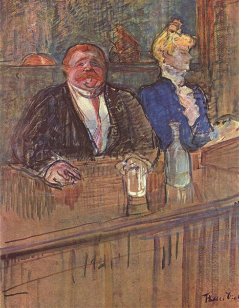 At the Cafe The Customer and the Anemic Cashier, 1898 - Henri de Toulouse-Lautrec