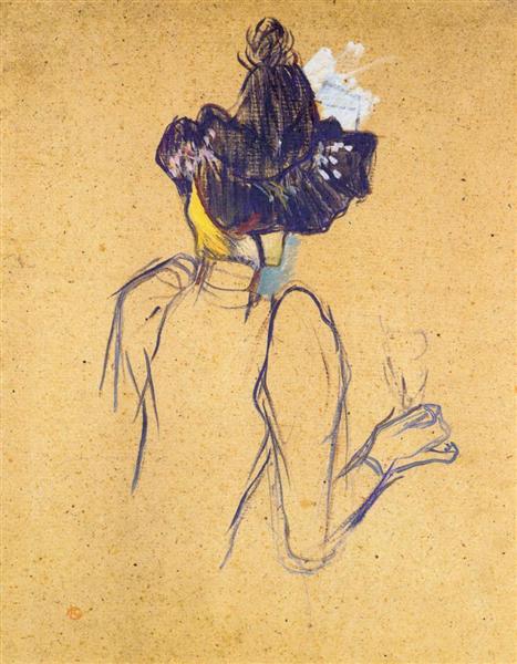 Jane Avril Seen from the Back, 1893 - 亨利·德·土魯斯-羅特列克