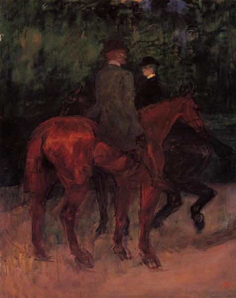 Man and Woman Riding through the Woods, 1901 - Анрі де Тулуз-Лотрек
