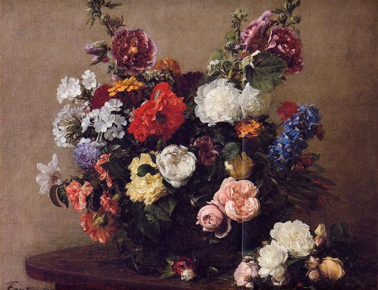 Bouquet of Diverse Flowers, 1881 - 方丹‧拉圖爾