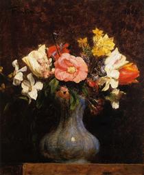 Flowers Camelias and Tulips - Henri Fantin-Latour