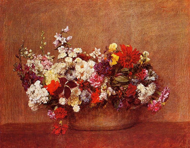 Flowers in a Bowl, 1886 - Анрі Фантен-Латур