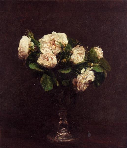 White Roses, c.1875 - Henri Fantin-Latour