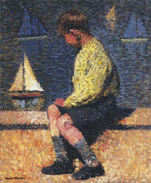 A Boy with Sailboats - Henri Martin