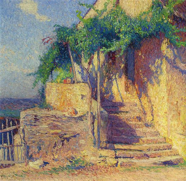 House with Vine and Staircase - Анри Мартен