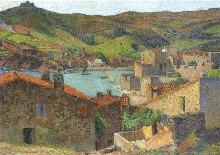 The Village at Port Collioure - Анрі Мартен
