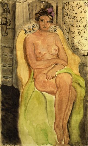 Nude in an Armchair, Legs Crossed, 1920 - Henri Matisse