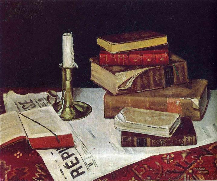 Still Life with Books and Candle, 1890 - Henri Matisse - WikiArt.org