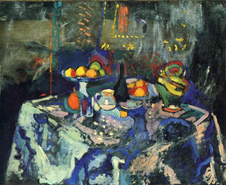Still Life with Vase, Bottle and Fruit, c.1906 - Henri Matisse