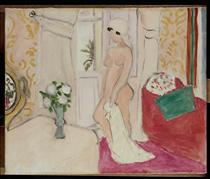 The Maiden and the vase of flowers or pink nude - Henri Matisse