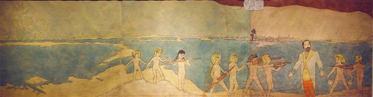 Despite outbreak of new storms..., 1950 - Henry Darger