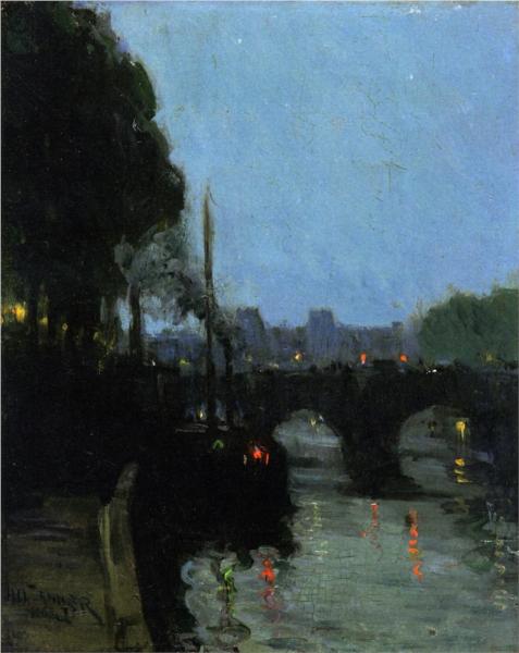 The Seine - Evening, 1900 - Генри Оссава Таннер