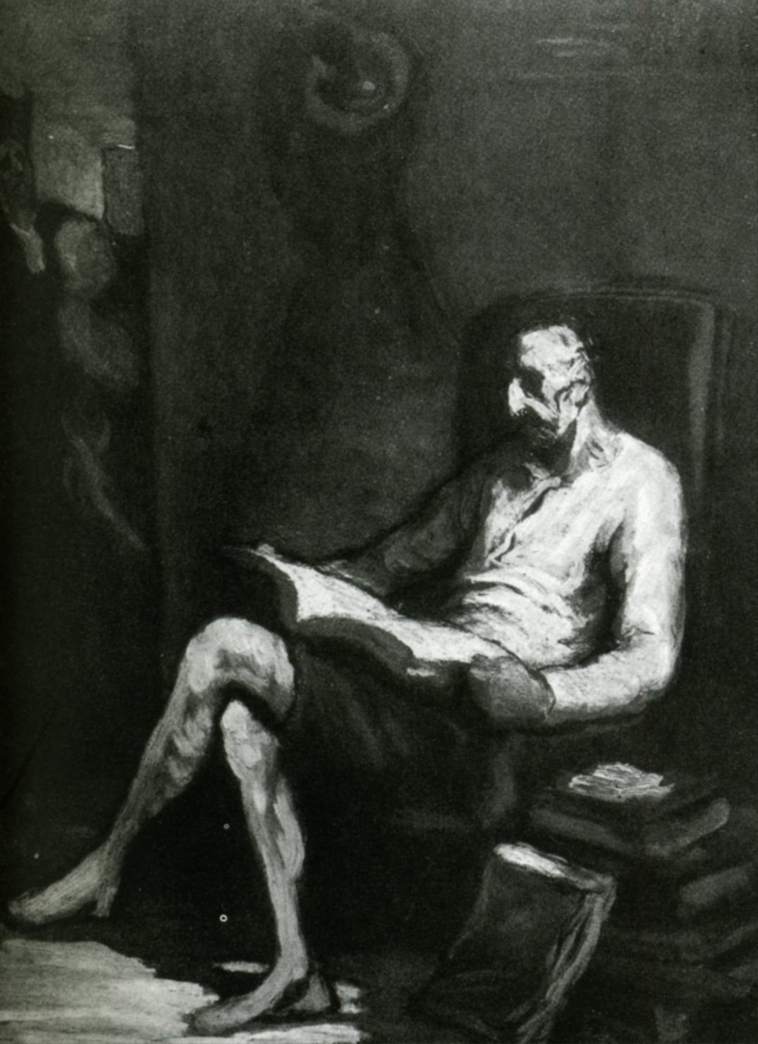 Don Quixote Reading - Honore Daumier - WikiArt.org - encyclopedia of ...