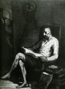 Don Quixote Reading - Honoré Daumier