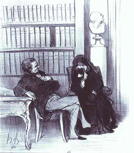 The Widow at a Consultation, c.1846 - 奥诺雷·杜米埃
