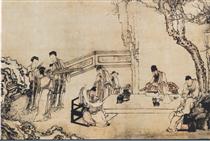 A Night Banquet at Peach and Plum Garden in Spring - Huang Shen