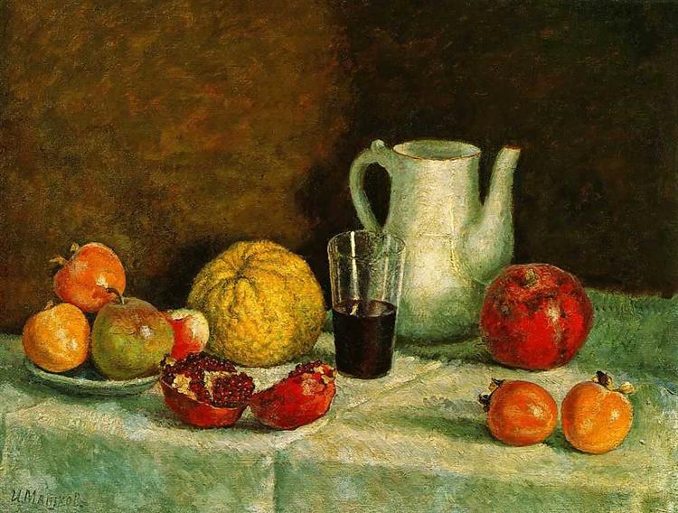 Still-life with the broken pomegranate, c.1930 - Iliá Mashkov