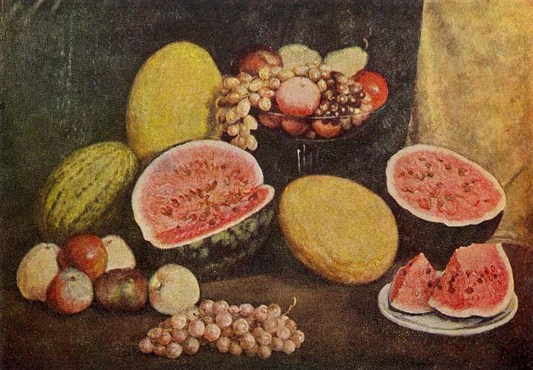 Still life with watermelon sliced, 1937 - Ilja Iwanowitsch Maschkow