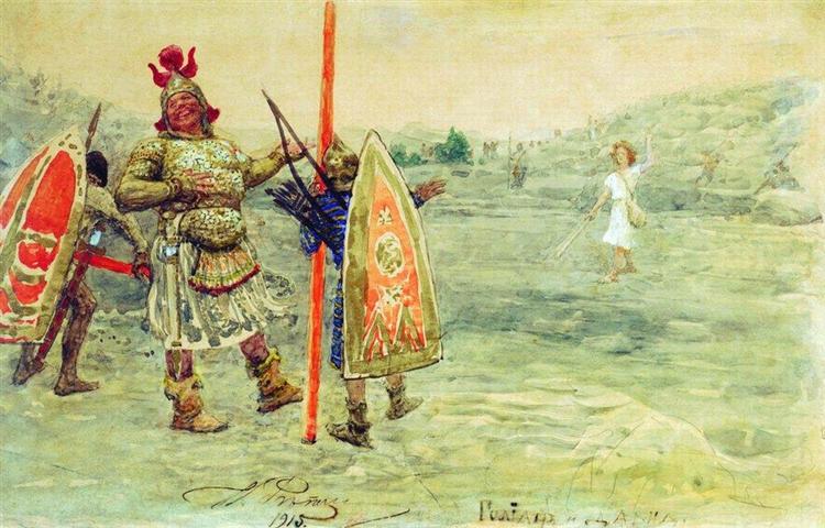 David and Goliath, 1915 - Ilia Répine