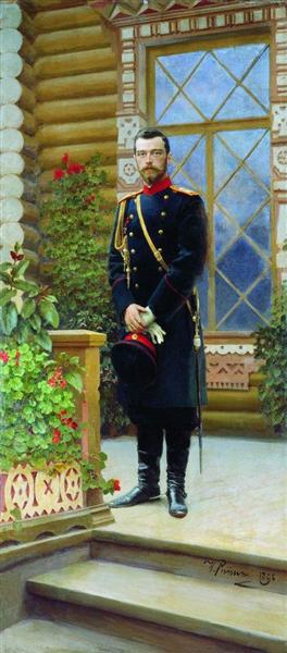 Portrait of Emperor Nicholas II on the porch, 1896 - 列賓