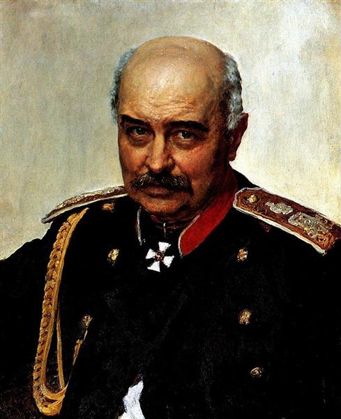 Portrait of general and statesman Mikhail Ivanovich Dragomirov, 1889 - Ilya Yefimovich Repin