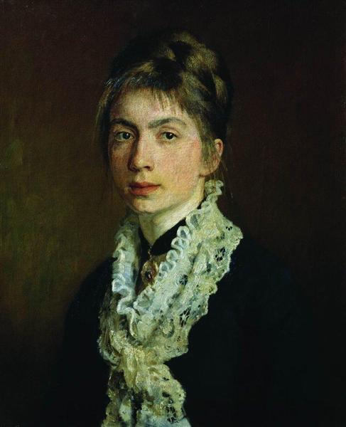 Portrait of M.P. Shevtsova, wife of A. Shevtsov, 1876 - Ilia Répine
