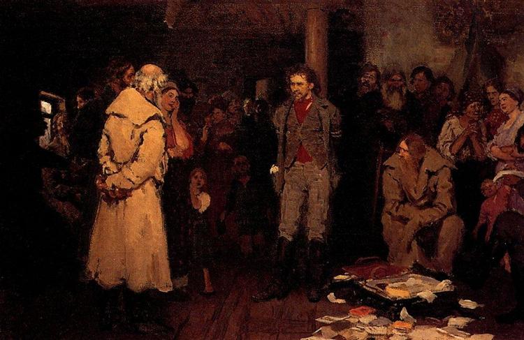Putting a Propagandist Under Arrest, 1878 - 列賓