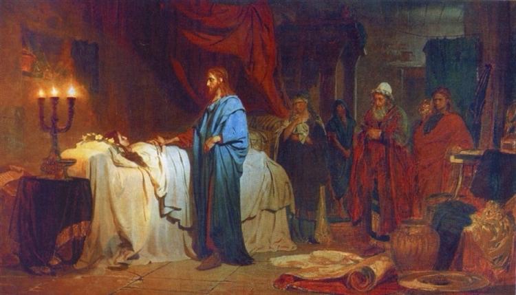 Raising of Jairus' Daughter by Ilya Repin, Luke 8:40-56, Bible.Gallery
