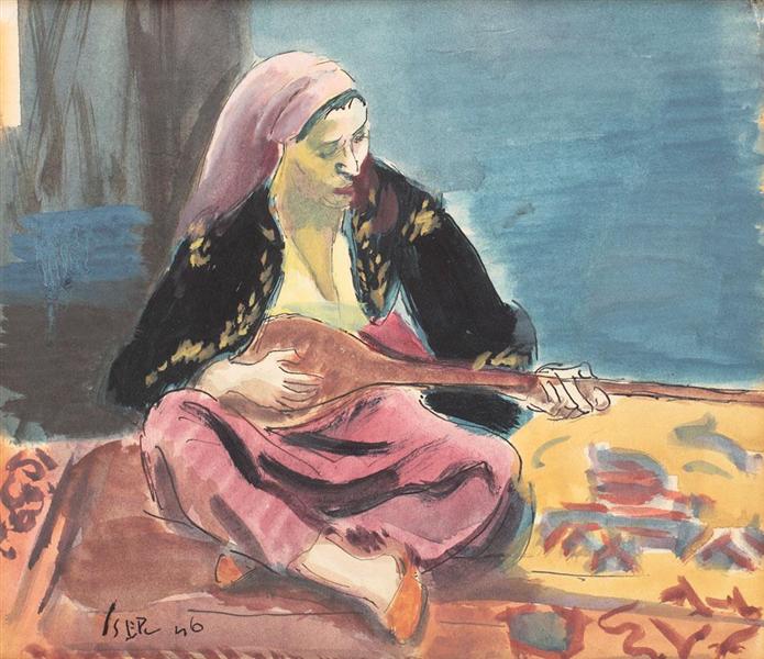 Tatar Woman With Mandoline, 1946 - Iosif Iser