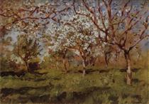 Apple trees in blossom - 艾萨克·伊里奇·列维坦