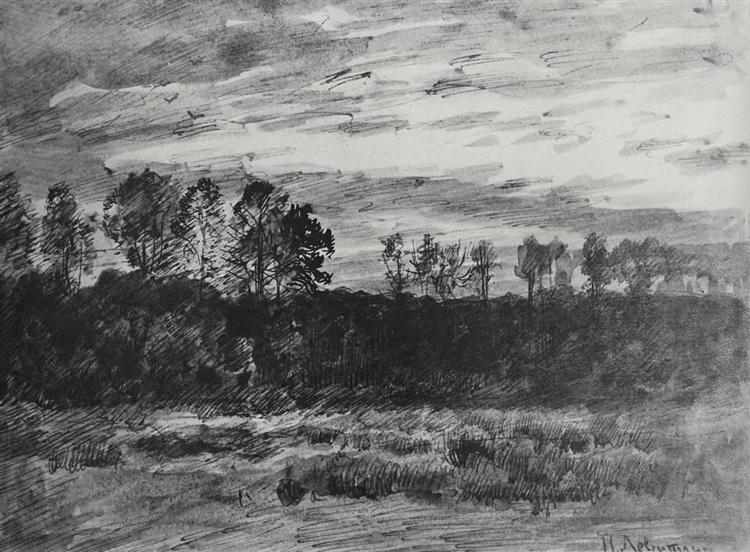 Evening. Sunset., 1895 - Isaak Iljitsch Lewitan