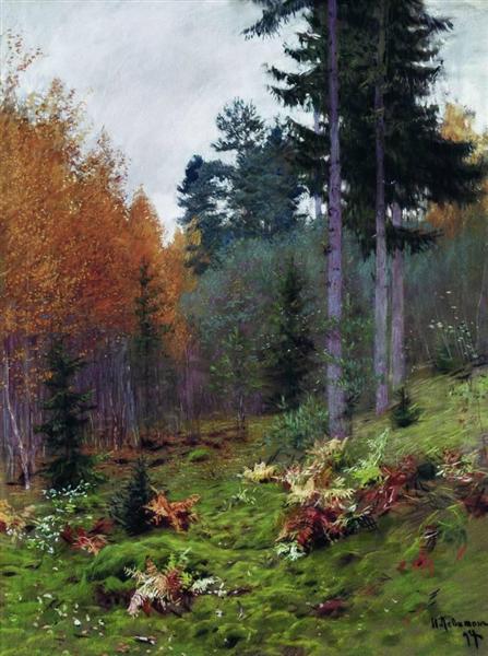 In the forest at autumn, 1894 - Isaak Levitán